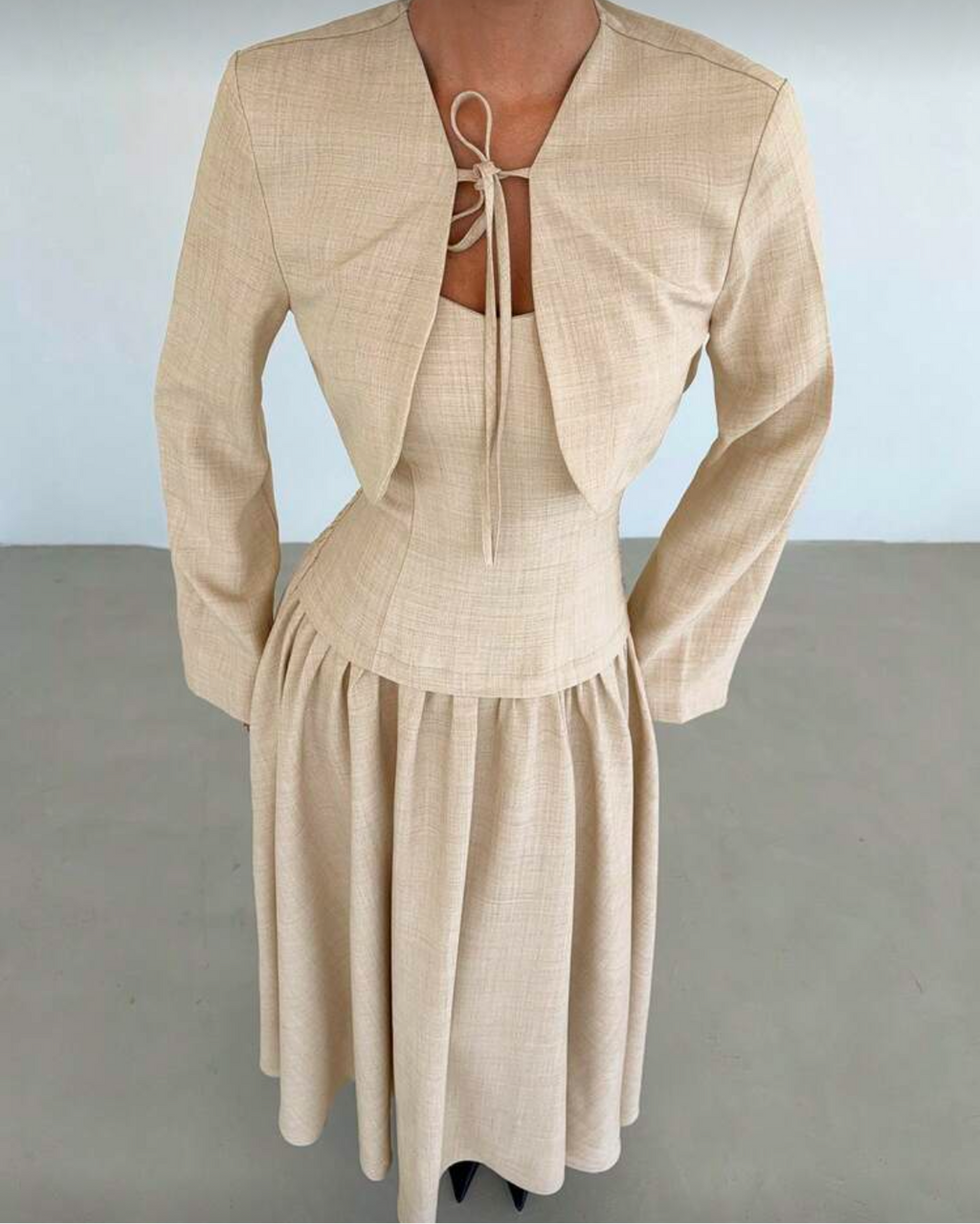 Soft Tailored Skirt & Bolero Set