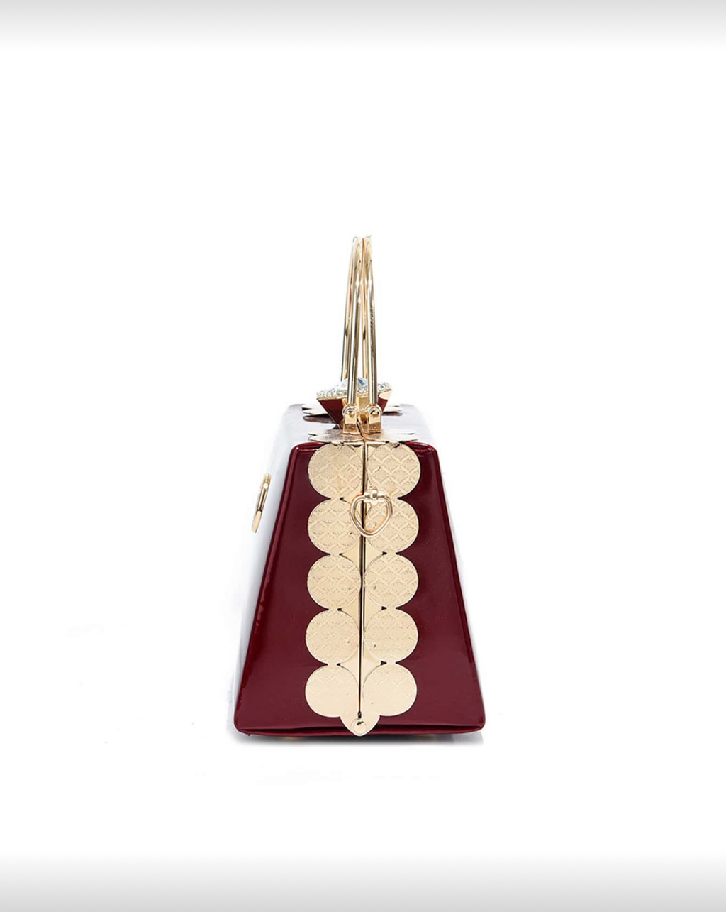 Burgundy Sculpted Top Handle Bag