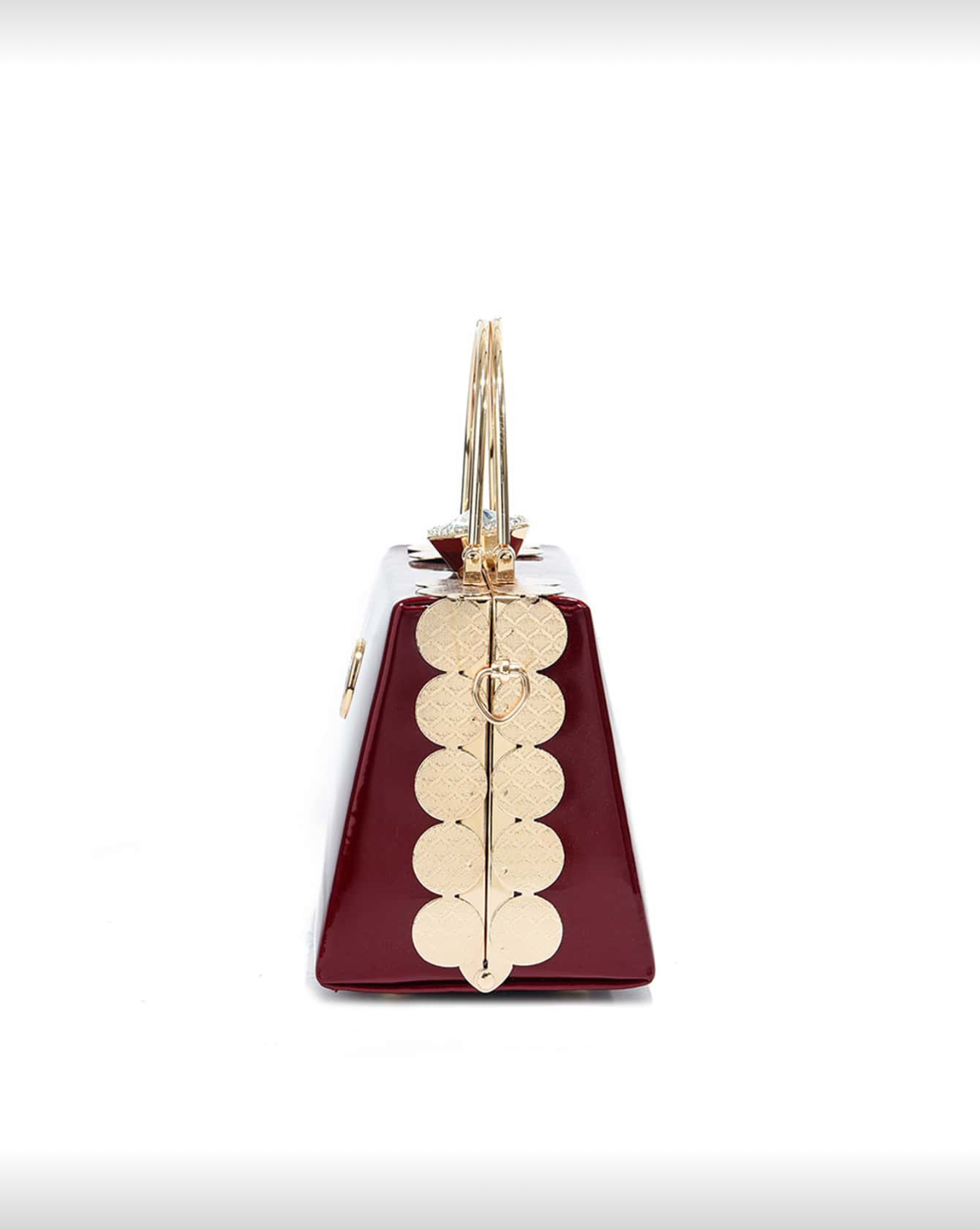 Burgundy Sculpted Top Handle Bag